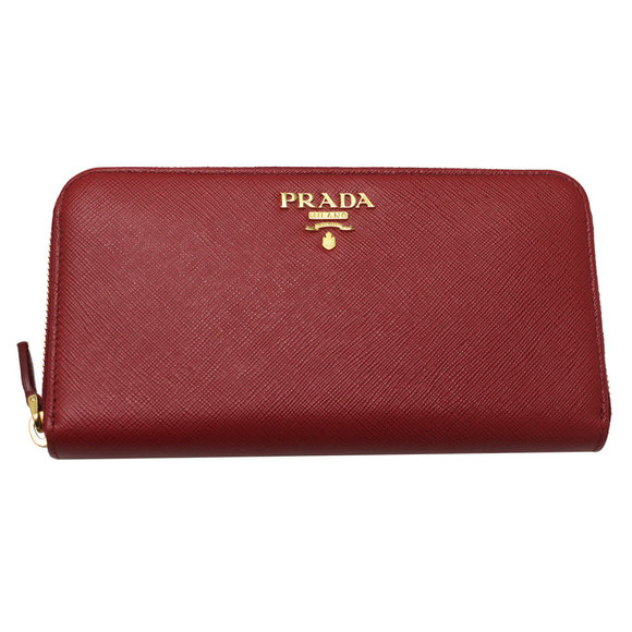 Prada Leather Long Red SAFFIANO Wallet Zip - Picture 1 of 4